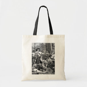 Vintage Pirates Fighting and Drinking on the Ship Tote Bag