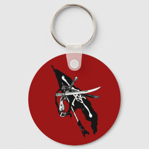 Vintage Pirates Flag, Jolly Roger Skull Crossbones Key Ring