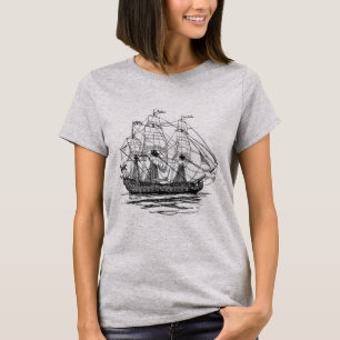 Vintage Pirates Galleon, Sketch of a 74 Gun Ship T-Shirt