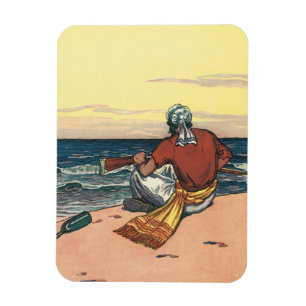 Vintage Pirates, Marooned on a Deserted Island Magnet