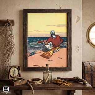 Vintage Pirates, Marooned on a Deserted Island Poster