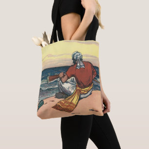 Vintage Pirates, Marooned on a Deserted Island Tote Bag