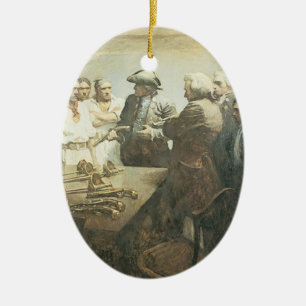 Vintage Pirates, Preparing for Mutiny by NC Wyeth Ceramic Ornament