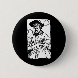 Vintage Pirates Sketch of a Captain by Howard Pyle 6 Cm Round Badge