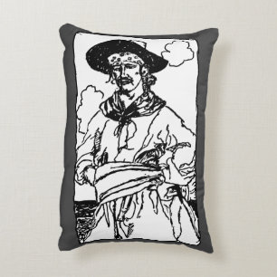 Vintage Pirates Sketch of a Captain by Howard Pyle Decorative Cushion