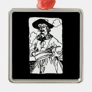 Vintage Pirates Sketch of a Captain by Howard Pyle Metal Tree Decoration
