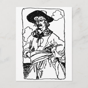 Vintage Pirates Sketch of a Captain by Howard Pyle Postcard