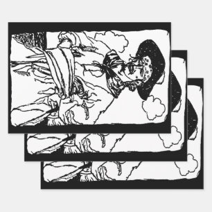 Vintage Pirates Sketch of a Captain by Howard Pyle Wrapping Paper Sheet