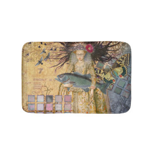 Vintage Pisces Fish Woman Gothic Classic Bath Mat