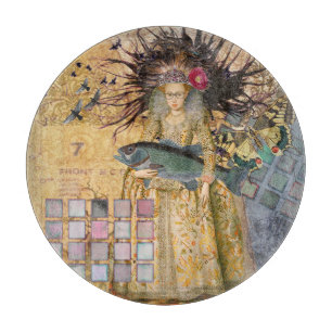 Vintage Pisces Fish Woman Gothic Classic Cutting Board