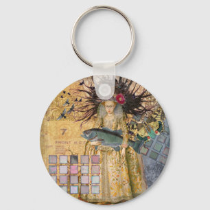 Vintage Pisces Fish Woman Gothic Classic Key Ring