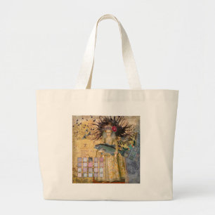 Vintage Pisces Fish Woman Gothic Classic Large Tote Bag