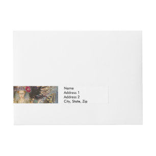 Vintage Pisces Fish Woman Gothic Classic Wraparound Address Label