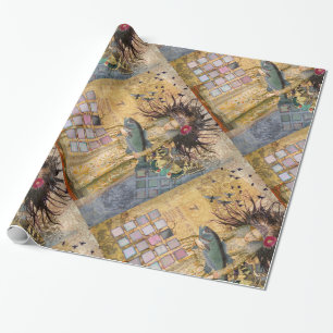 Vintage Pisces Fish Woman Gothic Classic Wrapping Paper