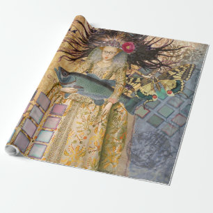 Vintage Pisces Fish Woman Gothic Classic Wrapping Paper
