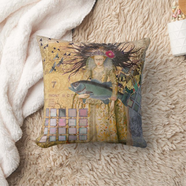 Vintage Pisces Woman Gothic Classic  Cushion (Blanket)