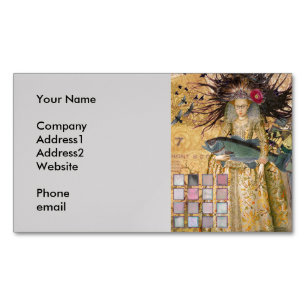 Vintage Pisces Woman Gothic Classic  Magnetic Business Card