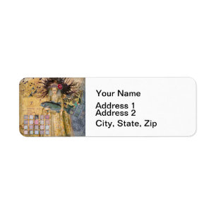 Vintage Pisces Woman Gothic Classic  Return Address Label