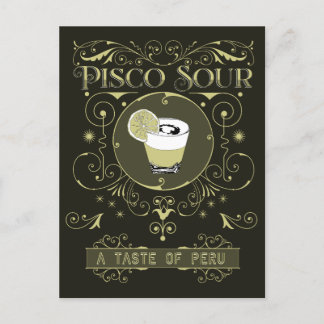 Vintage Pisco Sour Postcard