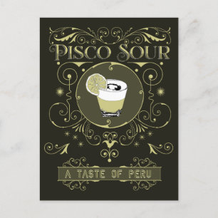 Vintage Pisco Sour Postcard