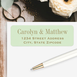 Vintage Pistachio Green Wedding Return Address Label