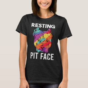 Vintage Pitbull Resting Pit Face Funny Pitbull Lov T-Shirt