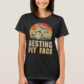 Vintage Pitbull Resting Pit Face Funny Pitbull T-Shirt