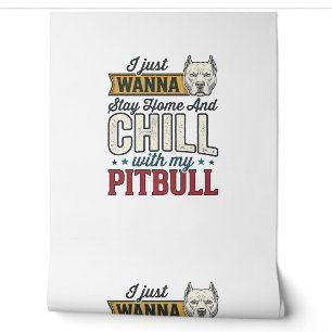 Vintage Pitbull Stay Home And Chill Dog Lover Desi Wallpaper
