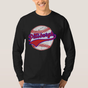 Vintage Pittsburgh Cityscape Baseball  Men Women K T-Shirt