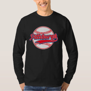 Vintage Pittsburgh Cityscape Baseball  Men Women K T-Shirt