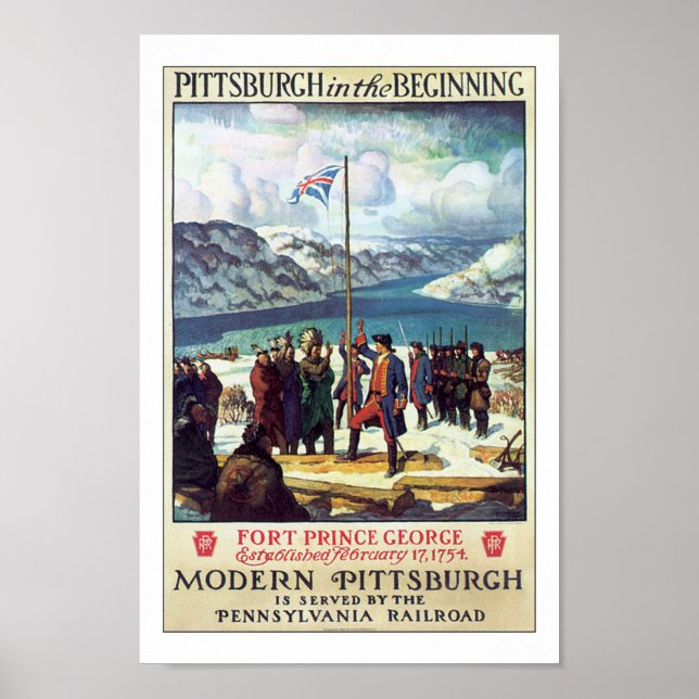 Vintage Pittsburgh PA Travel Poster Print (Front)