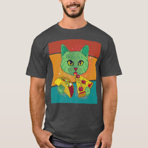 Vintage Pizza Cat Taco Premium  T-Shirt