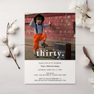 Vintage Plaid 30th Birthday Photo Invitation