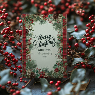 Vintage Plaid Christmas Holiday Card