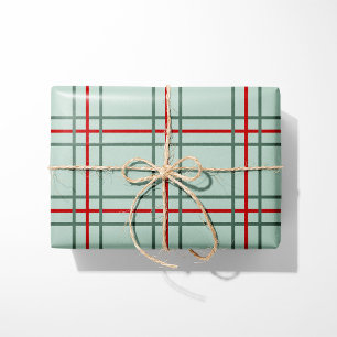 Vintage Plaid Christmas Wrapping Paper - Mint