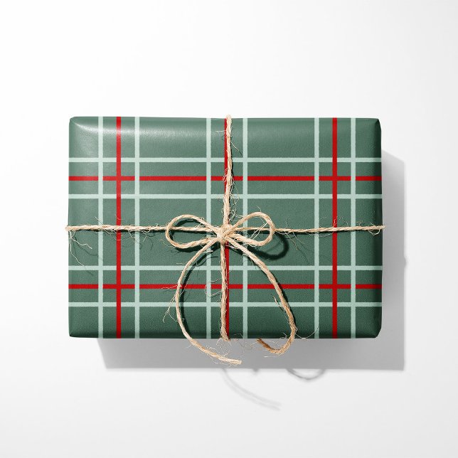 Vintage Plaid Christmas Wrapping Paper - Sage (Creator Uploaded)