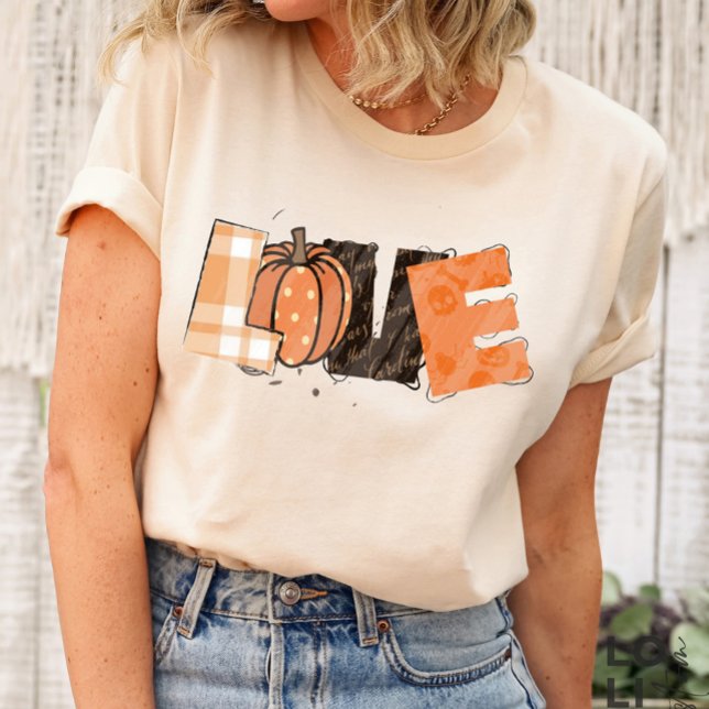 Vintage Plaid Love Pumpkin Halloween  T-Shirt (Creator Uploaded)