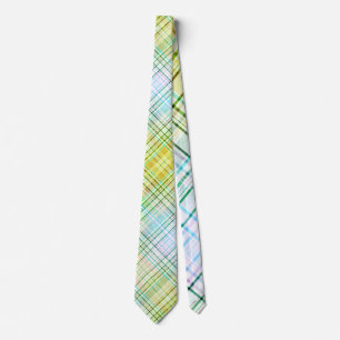 Vintage Plaid Spring Wedding Pink Yellow Pastel Tie