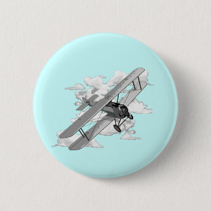 Vintage Plane 6 Cm Round Badge