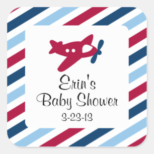 Vintage Plane Airmail Square Sticker