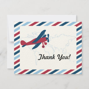 Vintage Plane Airmail Thank you