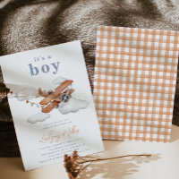 Vintage Plane Baby Shower Invitation | Baby Boy