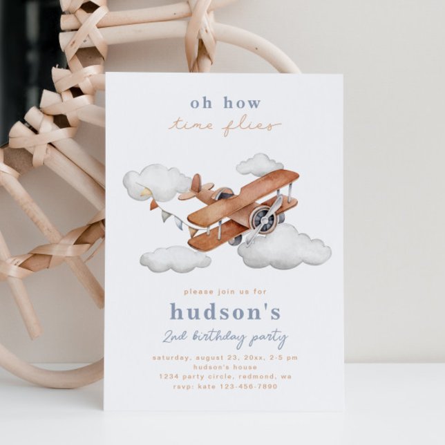 Vintage Plane Birthday Invitation | Aeroplane (Creator Uploaded)