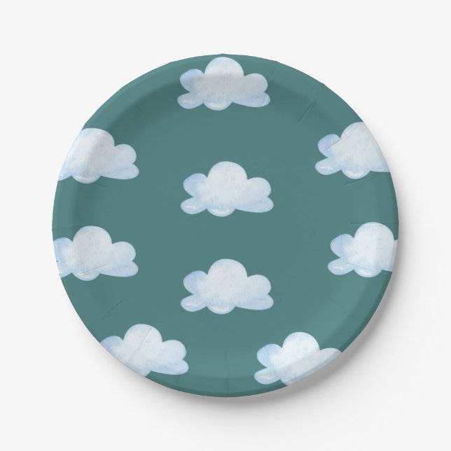 Vintage Plane Birthday Invitation Time Flies   Paper Plate (Front)