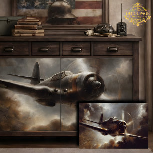 Vintage Plane Decoupage Tissue Paper
