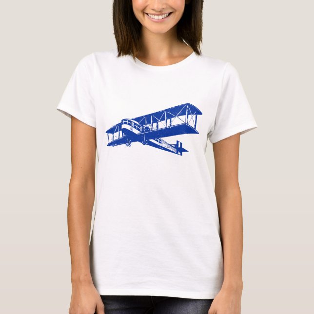 Vintage Plane - Navy Blue T-Shirt (Front)