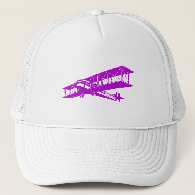 Vintage Plane - Purple Trucker Hat (Front)