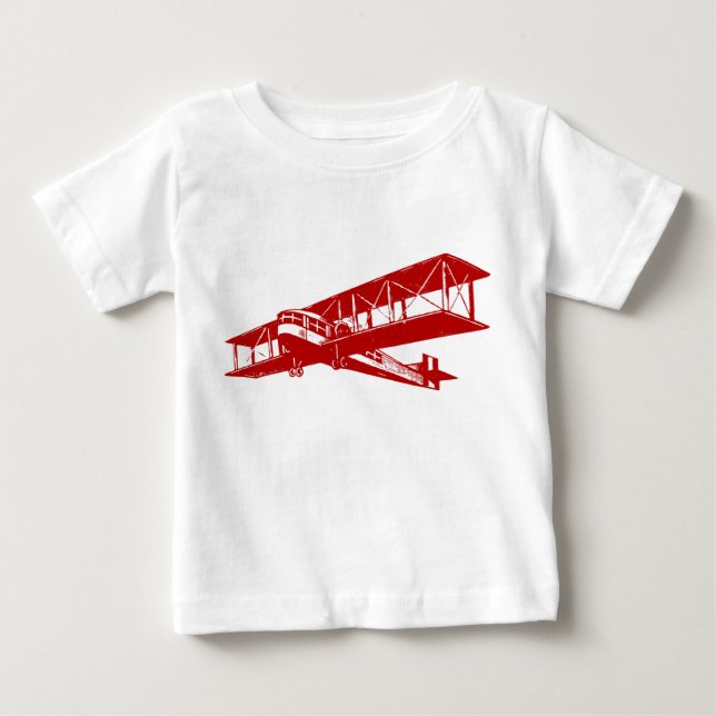 Vintage Plane - Ruby Red Baby T-Shirt (Front)