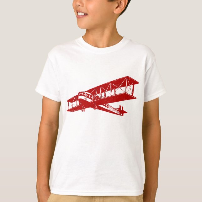 Vintage Plane - Ruby Red T-Shirt (Front)