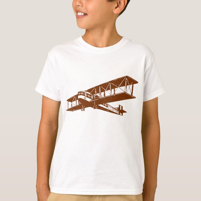 Vintage Plane - Walnut T-Shirt (Front)
